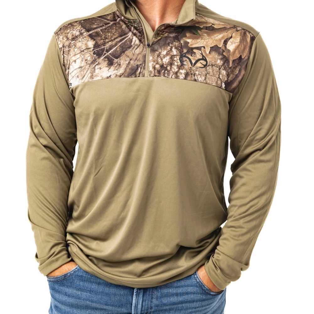 NWT REALTREE MEN'S LODGE
PERFORMANCE 1/4 ZIP WIND SHIRT SIZE LARGE